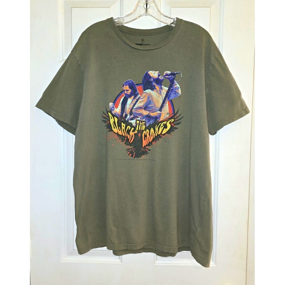 Wrangler The Black Crowes Band Tour Graphic T-Shirt Olive Mens XL Grunge Rock